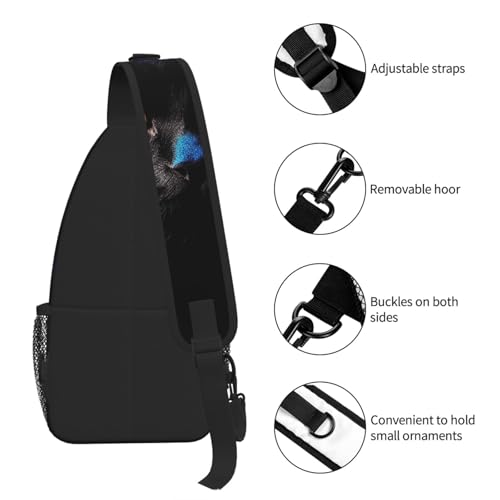Sling Bag para mujer y hombre bolso cruzado de viaje negro miniatura 7