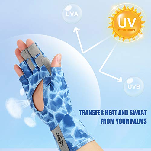 image for Palmyth UV Protection Fishing Fingerless Gloves UPF50+ Sun Gloves Men 