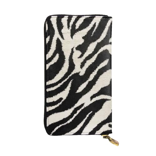 Zebra Animal Print Cash Wallet Women Men,Leather Coin Purse Credit Card Holder,Organizer Zipper Wallet, Black