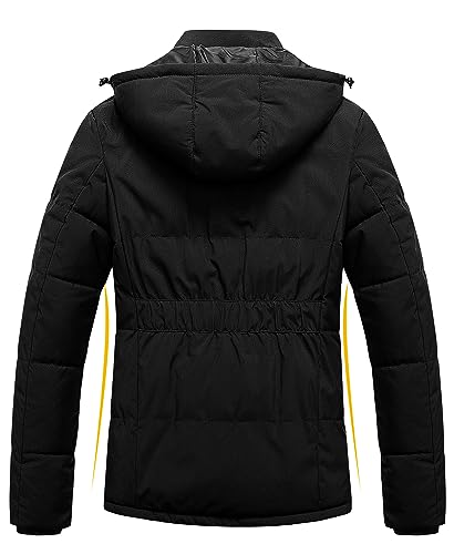 Pursky Women's Warm Winter Thicken Coat Waterproof Cropped Jackets Parka With Removable Hood2