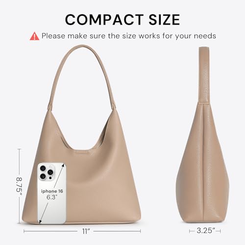 Image of Hobo Bags for Women, Small Everyday Purse, Slouchy Shoulder Bag Trendy | Soft Vegan Leather Hobo Purse, Compact 28cm (11 inch) Size Fits Phone, Wallet, Keys & Everyday Essentials