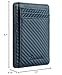 Travelambo Front Pocket Minimalist Leather Slim Wallet RFID Blocking Carbon Fiber Texture(Blue)