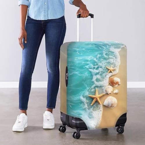 Image of Mumeson Starfish Shell Travel Luggage Cover Washable Suitcase Protective Cushion Trolley Case Luggage Protector Fit Size 22 23 24 25 inch