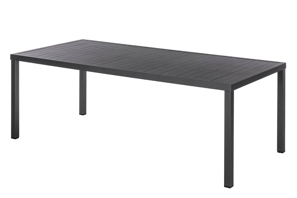 Hespéride - Table de Jardin Rectangulaire Piazza Gris Graphite - 8 Places - Aluminium Traité Epoxy Antirouille