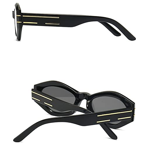 Square Thick Frame Wide Leg Sunglasses Women Retro Beach Sunglasses Men Hip Hop Party Sun Glasses UV4002
