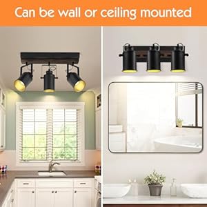 SEEBLEN Farmhouse 3 Light Track Light for Kitchen,Wall/Ceiling Light with Adjustable Heads,Kitchen Ceiling Light for Dining Room, Living Room, Closet,Sink. SEEBLEN Farmhouse 3 Light Track Light for KitchenWallCeiling Light with Adjustable HeadsKitchen Ceiling Light for Dining Room Living Room ClosetSink