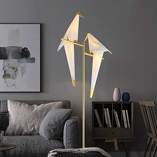 MORE CHANGE 68In Modern LED Floor Lamp, Bird Floor Light Gold Metal Fixtures for Living Room Bedroom Dinning Room Office (2 Birds)