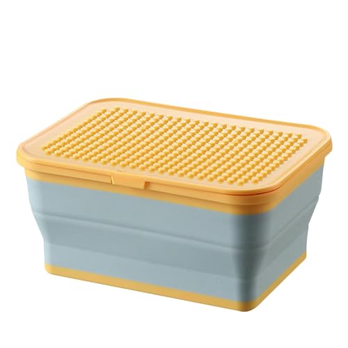 Cubo organizador de almacenamiento plegable – Organizador de cubos de silicona apilable | Caja de juguetes creativa para niños para juguetes, juegos, zapatos, sala de juegos, juguetes de guardería