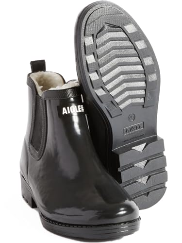 Aigle Women's Carville Fur 2 Rain Boot, Schwarz, 39 EU