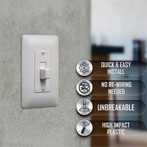Image of TayMac 1-Gang Mid-Size Toggle Switch Wall Plate, Paintable, White
