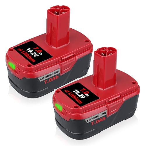 VANTTECH 2Pack 19.2V 7.0Ah Diehard C3 Replacement Battery for Craftsman Lithium-ion Battery XCP 130279005 1323903 130211004 11375 11376 11045 315.115410 315.11485 Cordless Power Tool Batteries