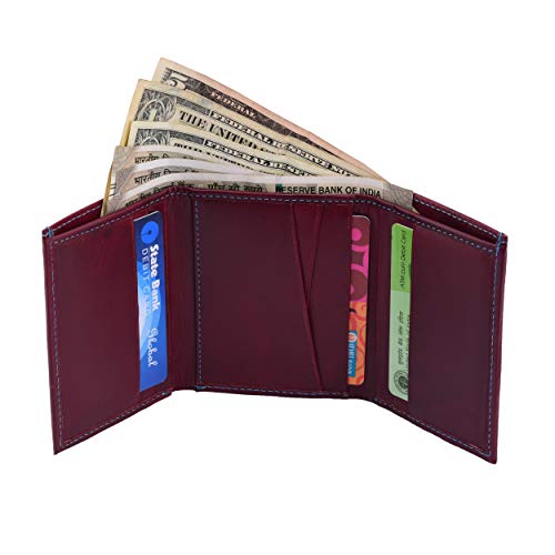 Genuine Leather Wallet for Men | Rfid Blocking Slim Trifold Wallets | Hand Printed Top Grain Wallet with 10 Card Slots - Best Leather Wallets for Men3