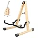 KingPoint Gitarrenständer aus Holz, Gitarrenbodenständer, akustische elektrische Holzrahmen, klappbarer Gitarrenhalter, verstellbar, für Bass, Mandoline, Banjo, Ukulele (Bambus)