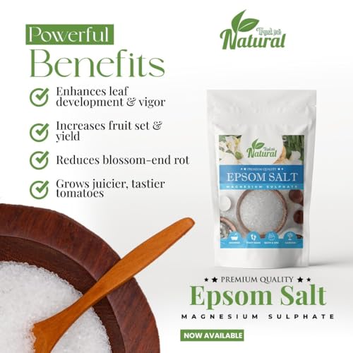 Image of inchOrganic Epsom Salt Crystals for Bath 1kg, For Muscle Relief, Feet Soak, Relieves Aches & Pain, Gardening Plants 1Kg inch