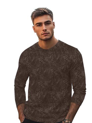 Image of Urbano Fashion Men's Printed Full Sleeve Slim Fit Cotton T-Shirt