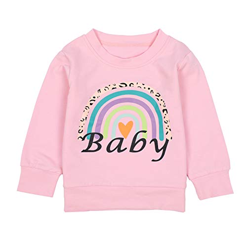 Baby Girls Sweatshirt Mamas Girl Rainbow Shirts Casual Long Sleeve Pullover Top Fall Winter Outfit Cotton Clothes