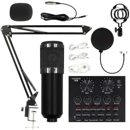 Equipo de estudio de grabación - paquete de micrófono profesional, kit completo de producción musical | Conjunto de equipos de podcast, mezclador de interfaz de audio, auriculares Studio de transmisió Equipo de estudio de grabación - paquete de micrófono profesional, kit completo de producción musical | Conjunto de equipos de podcast, mezclador de interfaz de audio, auriculares Studio de transmisió