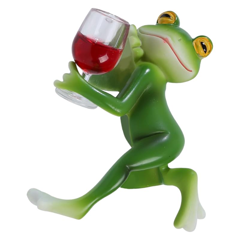 BESTonZON Resin Frog Planter Decor, Fun Drunk Cartoon Frog Garden Hanging Statue Edge Hanging Plant Decoration for Open Fish Tank Aquarium Indoor Outdoor Planter Home Office Accent-image-49