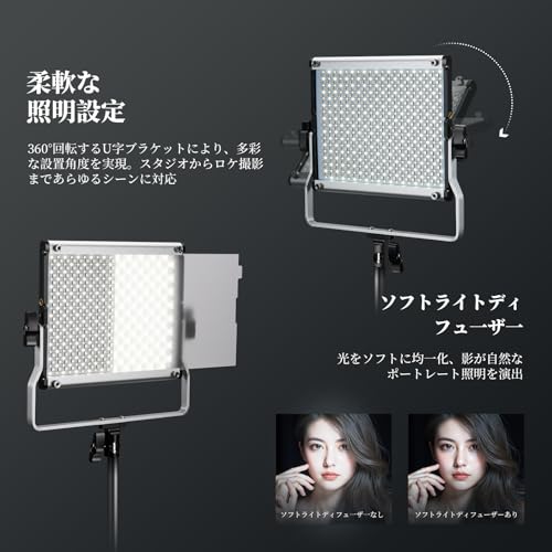 NEEWER 660 PRO II RGB LEDビデオライト 撮影用ライト スタンド付属 2パックセット の商品画像 4