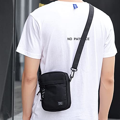 Bolsa masculina casual para celular pequena bolsa de viagem masculina mini leve zíper sólido para es