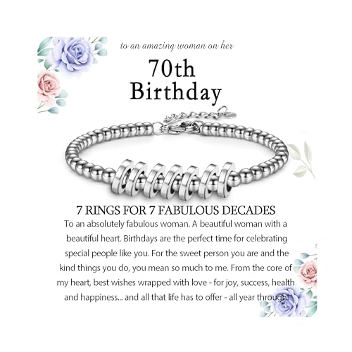 Leyung 30th 40th 50th 60th 70th 80th Birthday Gifts for Women, Birthday Bracelet Jewelry for Mom Grandma Aunt Friends