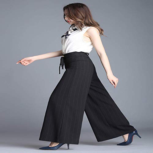 Damesbroek Elastische Wijde Pijpen Hoge Taille Micro Geplooide Normale Broek Trekkoord All Seasons Casual Mode Broek - Afbeelding 3