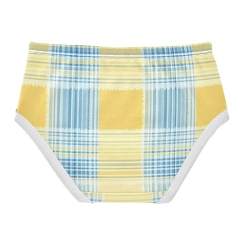 Girls' Hipster Panties Briefs Underwear for Toddler Girls Blue Yellow Plaid2