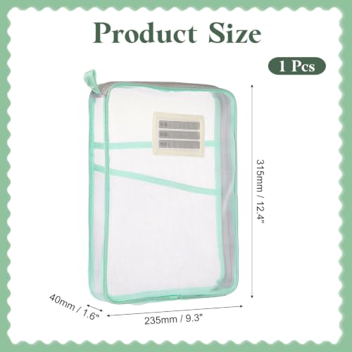 Bolsa de malla con cremallera PATIKIL A4 transparente con varilla de soporte 2