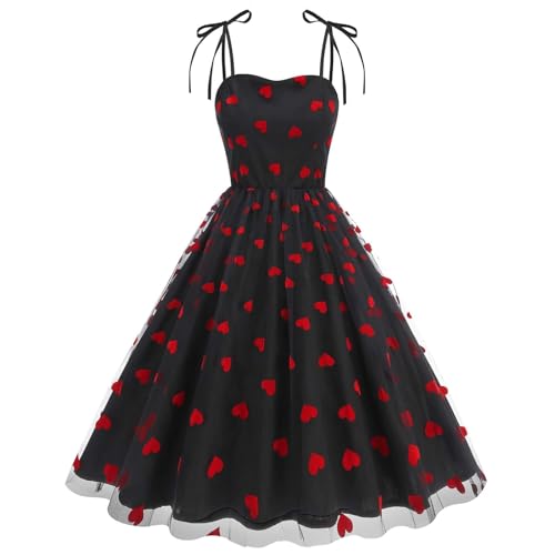 Amazon.com: bawilom Women's Valentine's Pleated Midi Dress Heart Print Mesh  Pleated Wrap Swing Sleeveless Spaghetti Strap Cocktail Dress Black :  Clothing, Shoes & Jewelry