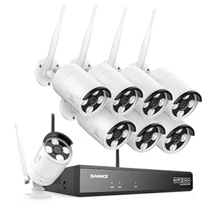 SANNCE 3MP WiFi NVR Videoüberwachungskamera Set, 10CH Überwachungskamera mit 8 Kabellosen Außenkameras, Nachtsicht, Bewegungserkennung, IP66 Wasserdicht – ohne Festplatte