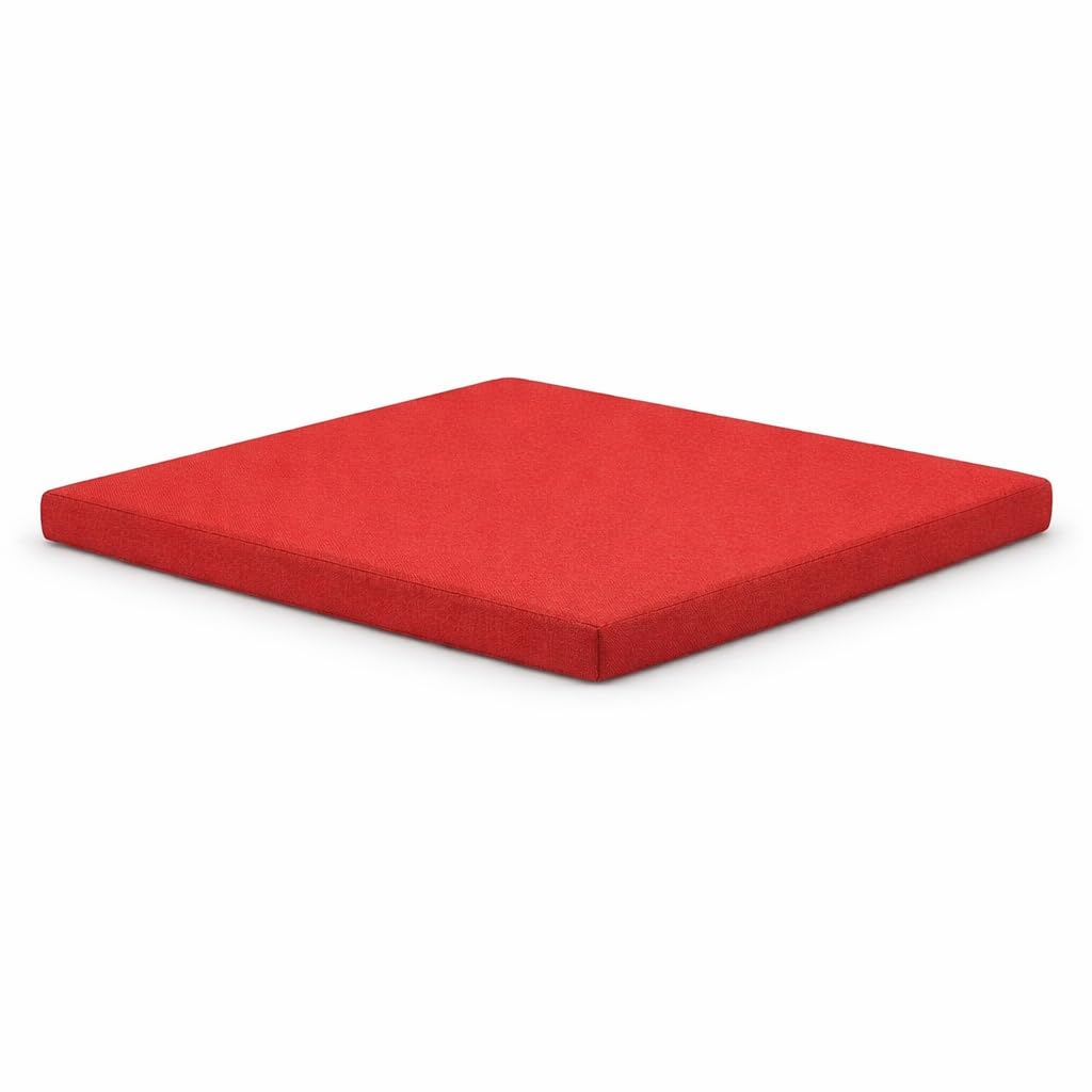 AMANSTYLE LTD Rattan Garden Furniture Cushions – Outdoor Replacement Cushion Pads for Patio Sofa, Conservatory & Garden Seating, Water Resistant Covers (Red, Seat Cushion 65cm x 65cm x 5cm)