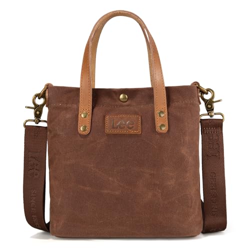 Image of Montana West x Lee Tote Bag for Women Waxed Canvas Top Handle Handbags with Leather Handle and Strap