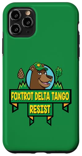 National Park Resist Bear Foxtrot Delta Tango �J�[�g�D�[���X�^�C�� �X�}�z�P�[�X iPhone 11 Pro Max �p