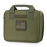 LIVANS Tactical Pistol Handgun Case Bag, Gun Case Soft Gun Carrying Storage Bag Square Pistol Shooting Range Bag Dual Padded Firearm Case Handgun Pouch