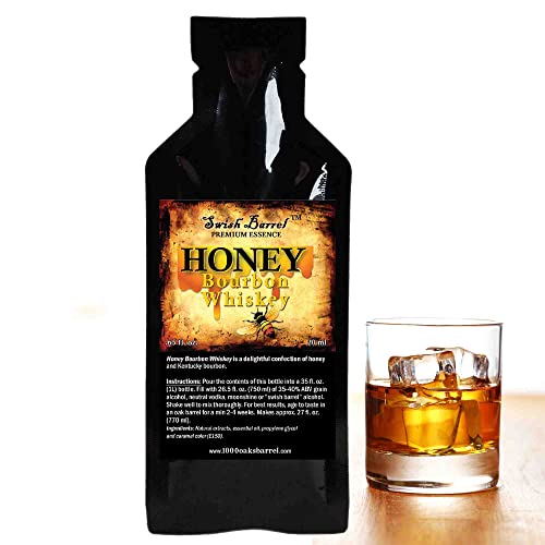 Honey Bourbon Whiskey Flavoring Essence (Single Pack), Liquor Flavor Refill for Barrel Aging, Cocktails Mixers - Moonshine Flavoring Supplies, Extact Distilling Accessories (0.65oz,20ml)