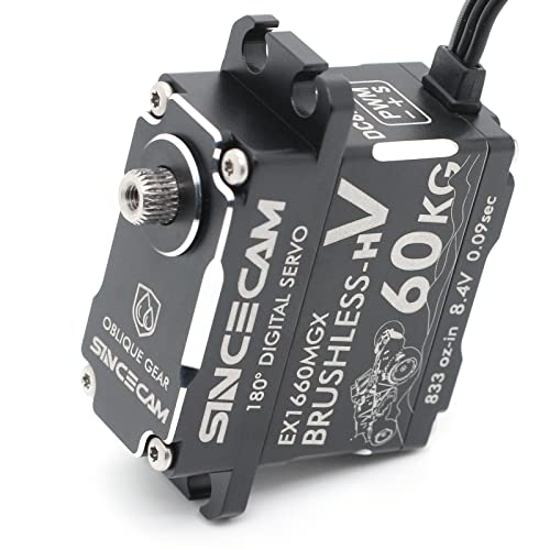 Sincecam 60Kg Digital Rc Steering Servo 8.4V Waterproof High Torque Servo 180° Brushless Servo Compatible With Sr/Ssr/Sur/Sfr Metal Oblique Gear All Aluminum Case For 1/10 1/12 Rc Car #TOP11