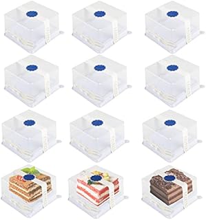 Cake Slice boxes Individual, 20PCS Cake Boxes for Cake Portions, Single Cake Slice Boxes for Wedding Cakes, Cheesecakes, Suitable for Home Baking, Party, Wedding, Cake Shop (Square)