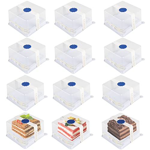 20 Cajas de Cupcakes Individuales, Mini Cajas Transparentes para Pasteles de 2 o 3 Pulgadas, Cajas Para Rebanadas de Pasteles, Magdalenas, Adecuadas para Hornear en Casa, Fiestas, Bodas, Pastelería Cover