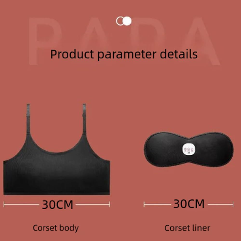 Masajeador de senos, masajeador eléctrico inalámbrico para mejorar los senos, cuidado de los senos portátil y prevención de enfermedades mamarias, desatasca los senos, con calefacción, 5 modos, ajuste
