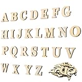 COSMOS 52 PCS Wooden Alphabet Letters for DIY Craft, 26 Letters A to Z, 2 Sets