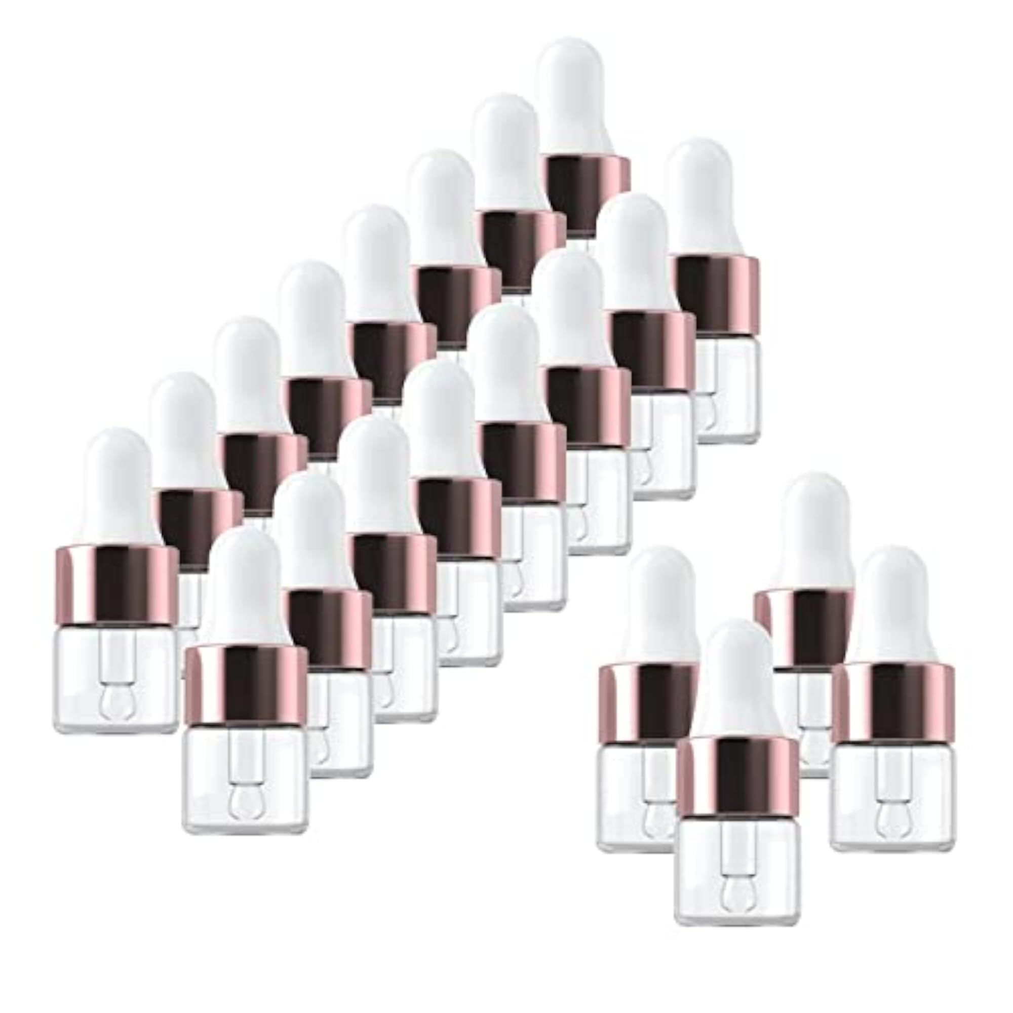 20Pcs Squeezable Dropper Bottles for Cosmetic Packaging
