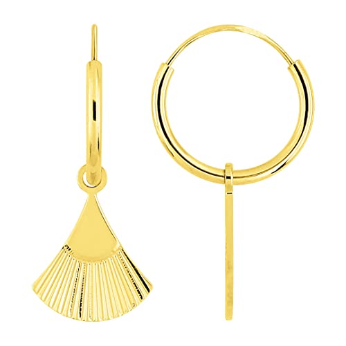 Pendientes Aro Colgantes Oro 18K - Altura 20 mm - Oro 750/1000 Joyas Mujer