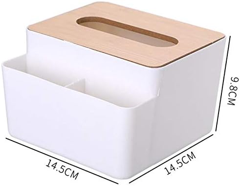 Bledyi Tissue Box Multifunctional Bamboo Cover Desktop Compartment The Tissue Box for Office and Home Box(Ordinary Paragraph)