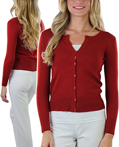 Image of ToBeInStyle Women's Long Sleeve Button Down V-Neck Cardigan