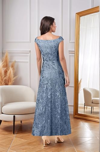 Mother of The Bride Dresses for Women Off The Shoulder Mermaid Sequin Formal Wedding Guest Dress2