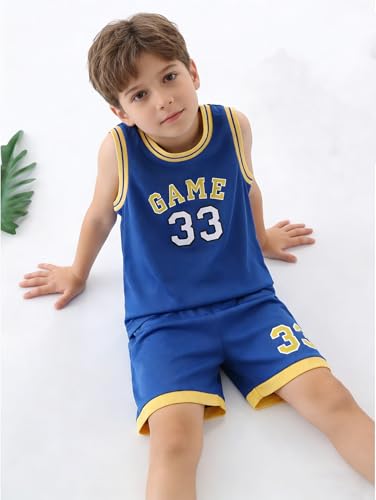 Image of Boys' Active Shorts Set 6 Pieces Athletic Jersey Tank Top and Basketball Shorts Set 4-12Y