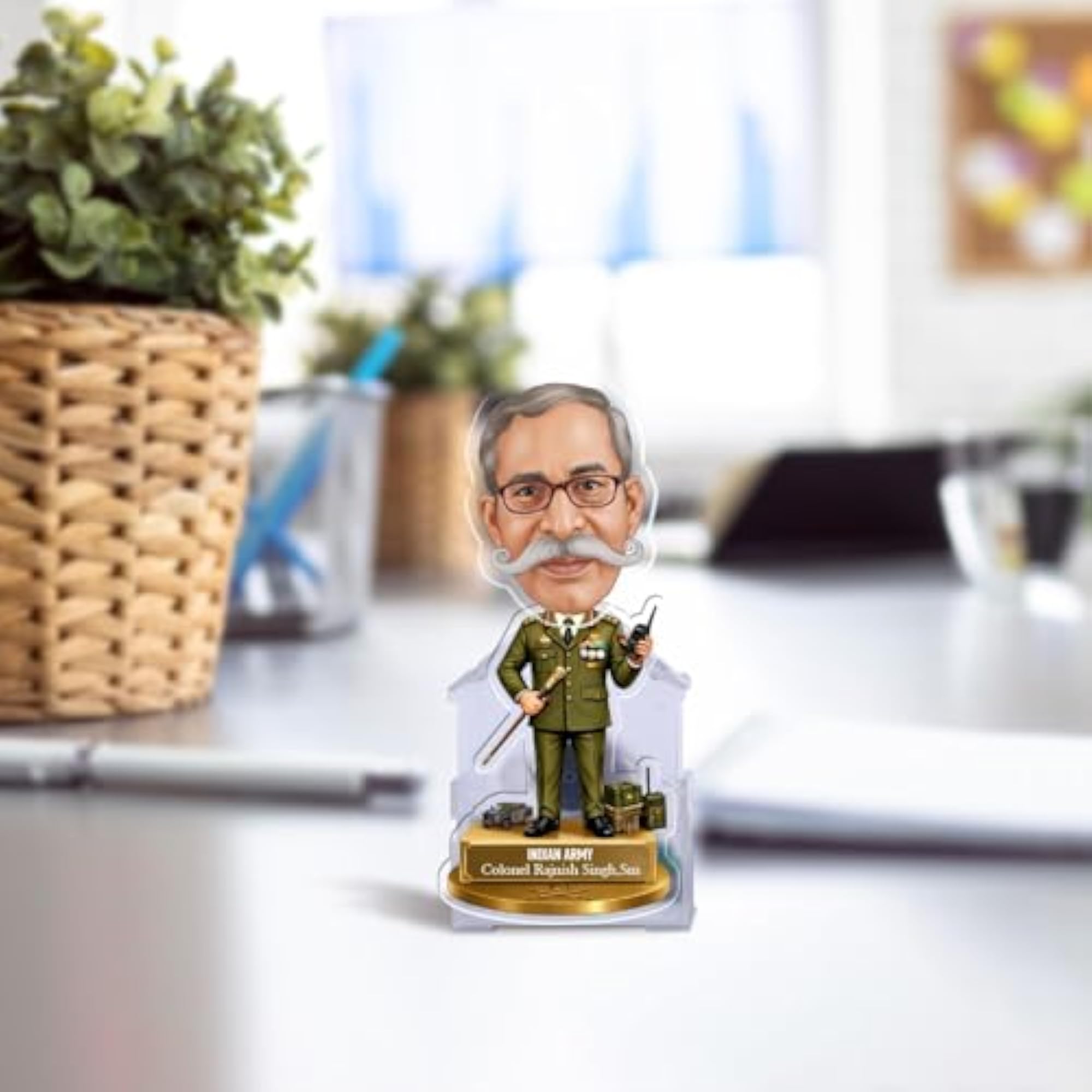 Personalized Indian Army Officer Bobblehead Caricature