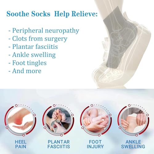 Image of Upgraded Neuropathy Socks 3 Pairs for Women Men,Soothe Relief Ankle Compression Sock 15-20 mmHg