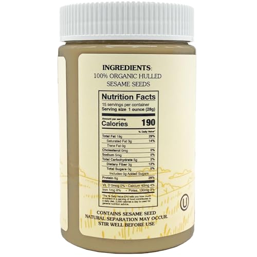 Lebanon Organic Tahini, 100% Ground Sesame Paste thumb #2