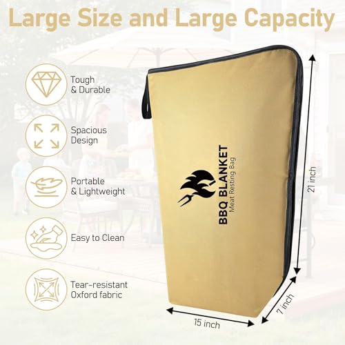 BANGIE BBQ Blanket para Meat, Bolsa Aislante 21 in miniatura 2